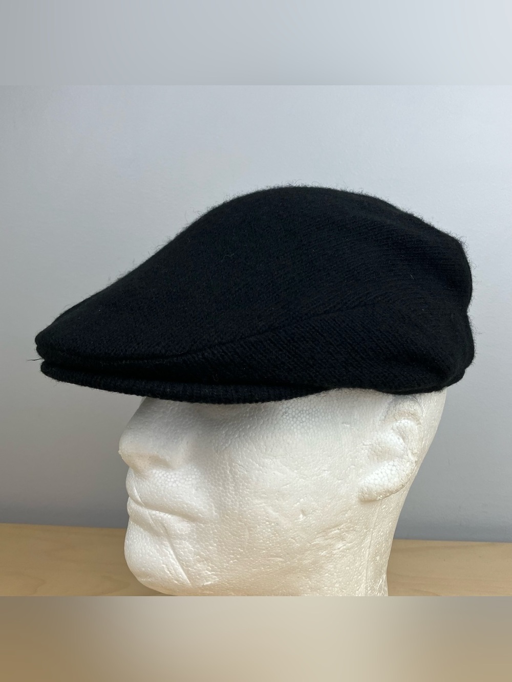 VTG Polo Ralph Lauren Lambswool Blend Newsboy Cabbie Hat Black Size S/M